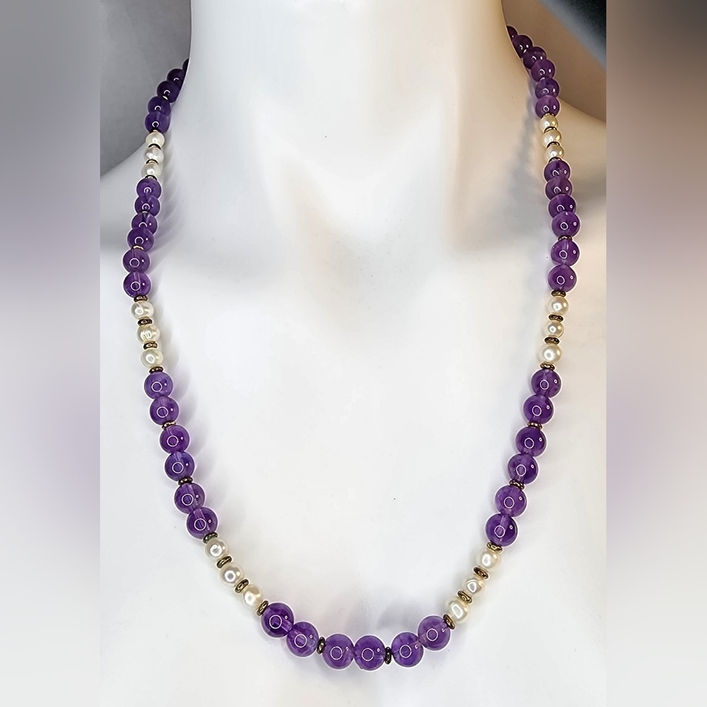 Amethyst and Pearl Necklace